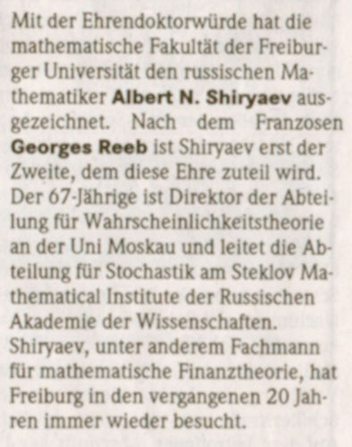Badische Zeitung, 12. November 2001