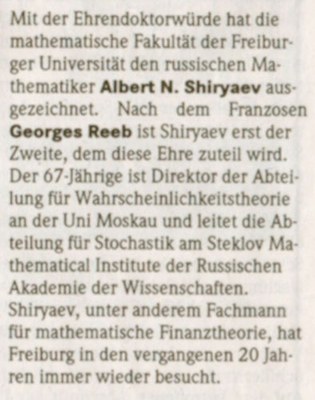 Badische Zeitung, 12. November 2001